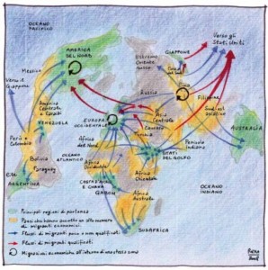 Mappa di flussi migratori