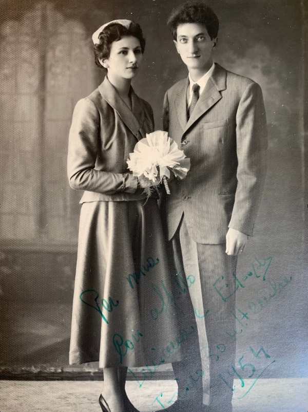 Edoardo e Luciana Sanguineti, nel giorno del matrimonio