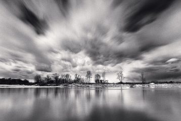 Michael Kenna - Dramatic Clouds, Sannazzaro dè Burgondi, Pavia, Italy. 2019