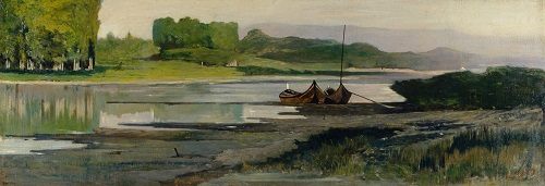 Giovanni Fattori, L'Arno a Bellariva, 1875 circa olio su tela, Livorno, Collezione Angiolini