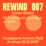 Rewind 007 | Enrico Ghezzi | Mi è sembrato di vedere un gatto all'Archivio Fondazione Antonio Ratti