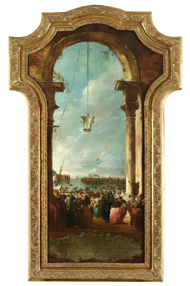 Francesco Zanin, Lanciamento della mongolfiera, Venezia (cm 134x75,5)